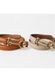 2 Pieces Genuine Leather Women's Belts with Key Buckle - 2