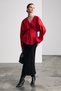 Bidens V-Neck Waist Pleated Detailed Buttoned Red Shirt - 6