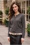 Lace Detailed Buttoned Knitwear Cardigan Anthracite
