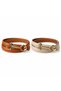 2 Pieces Genuine Leather Women's Belts with Key Buckle