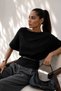 Liora Belted Knitwear Blouse – Women's Short Sleeve Round Neck Loose Fit with Waist Belt
