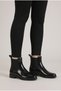 Women's Black Flat Thin Sole Chelsea Rain Boots Waterproof Boots Non-Slip Rainboot - 2