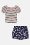 Kids Girl Stripe Top And Shorts Set, Multicolor - 2