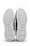 Men's Black Diagonal Stitched Rubber -Flat Lace-Up Casual Daily Shoes -Black and Cream Sole Comfort Model - 5