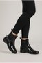Women's Black Flat Thin Sole Chelsea Rain Boots Waterproof Boots Non-Slip Rainboot