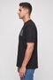 Men Crew Neck Short Sleeve Graphic Print T-Shirt, Black - 3