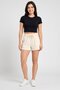 Women Solid Basic Shorts, Beige - 2