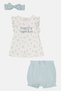 Toddlers Girl 3 Pcs Allover Print Top And Bottom With Headband, Multicolor - 2