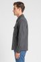 Men Textured Trench Shirt Jacket, Dark Grey - 3
