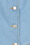 Women Round Neck Sleeveless Denim Waistcoat, Light Blue - 5