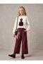 Girl's Sweatpants with Shawl Accessories and Belt Detail - 2