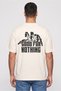 Men Crew Neck Short Sleeve Graphic Print T-Shirt, Off White - 4