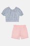 Kids Girl 2 Pieces Graphic Print Top And Shorts Set, Multicolor - 3