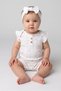 Toddlers Girl 2 Pcs Floral Print Rompers With Headband Set, White