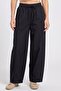 Women Regular Fit Solid Wide Leg Pants, Dark Navy