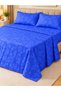 Bedsheet Set, Royal Blue Floral Pattern, 100% Cotton, 95 GSM
