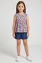 Kids Girl 2 Pieces Allover Print Top And Shorts Set, Multicolor