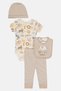 Toddlers Boy 4 Pcs Animal Print Bodysuit And Stripe Bottom Set, Multicolor - 4