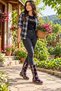 Garden Rain Purple Rose Patterned Women's Boots 36-40