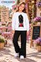 Winter, Spring, and Autumn Girls' Black Spanish Flared Bottoms and White Sweat Top