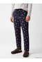 Ozmarka New Season Navy Blue New Year's Themed Men's Pajama Bottoms - 2