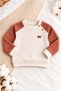 Baby Boy Hooded Buttoned Sweatshirt and Pants 2-Piece Set – Cream Tile Bottom-Top Set Winter - 5