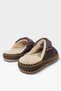 Women's Suede Textured Fur Inside, Embroidery Detailed, Soft Sole House Slippers Brown - 4