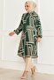 Geometric Pattern Viscose Tunic Emerald Green - 2