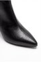 Women's Black Winter Patent Leather Fur Zippered Pointed Toe Thin Heeled Boots Atel - 5