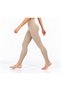 Women's Beige Color Fleece Lined High Waist Gathering Heeled Winter Fuzzy Tights - 3