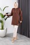 Half Zipper Sports Tunic Brown