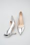 Women's Mirror Silver Pointed Toe Heeled Shoes - 8