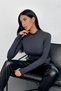 Bipantolon Women's 2-Piece Cut Out Detailed Half Turtleneck Bodysuit - 2