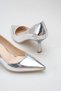 Women's Mirror Silver Pointed Toe Heeled Shoes - 2