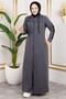 Bird's Eye Stripe Detail Sports Robe Anthracite - 3