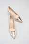 Women's Mirror Gold Pointed Toe Heeled Shoes - 6