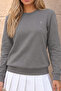 Women's Crew Neck Seasonal Gray Sweatshirt - 5