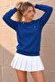 Women's Crew Neck Seasonal Indigo Sweatshirt - 2