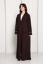Dark Chocolate Blazer-Style Abaya I Open Front Abaya with Lapel Collar, Pockets & Piping Cuffs - 2