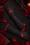 Black Long Party Gloves with Red Heart Pattern Costume New Year's Halloween Halloween Bride - 4