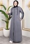 Bird's Eye Stripe Detail Sports Robe Gray - 2