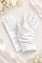 Satin Short White Invitation Gloves Bride Costume New Year's Halloween Halloween Accessory - 6