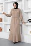 Sewing Detailed Dress Mink - 4
