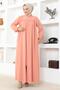 Drawstring Jessica Crepe Ferace Pudra - 2