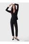 Black Double-Breasted Collar Gathered Soft Touch Blouse - 2