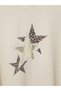 Peak New Season Beige Printed Oversized Women's Sweatshirt Tunic. - 6
