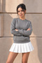 Women's Long Sleeve Comfort Gray Loose Sweatshirt - 2