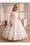 Girl's Flower Detailed Stone Embellished Princess Evening Dress - 3
