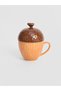 Renkli̇mağazadan Lcw Home Brown Porcelain Coffee Cup with Acorn Figure 100 ml - 3