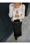 Openwork Knitted V-Neck Cardigan with Chest Stitching Detail, Fitted Cut, 100% Cotton Women's Knitwear Cardigan - 4